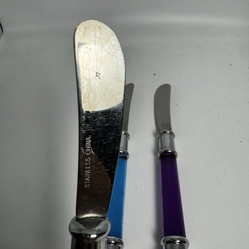 Gourmet Cheese/Butter Spreaders,‎ Stainless Steel, Colored Transparent